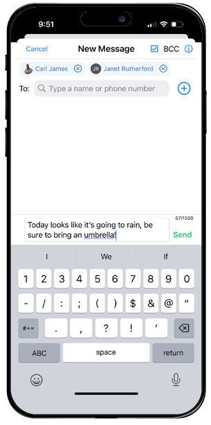 NewMessage BCC